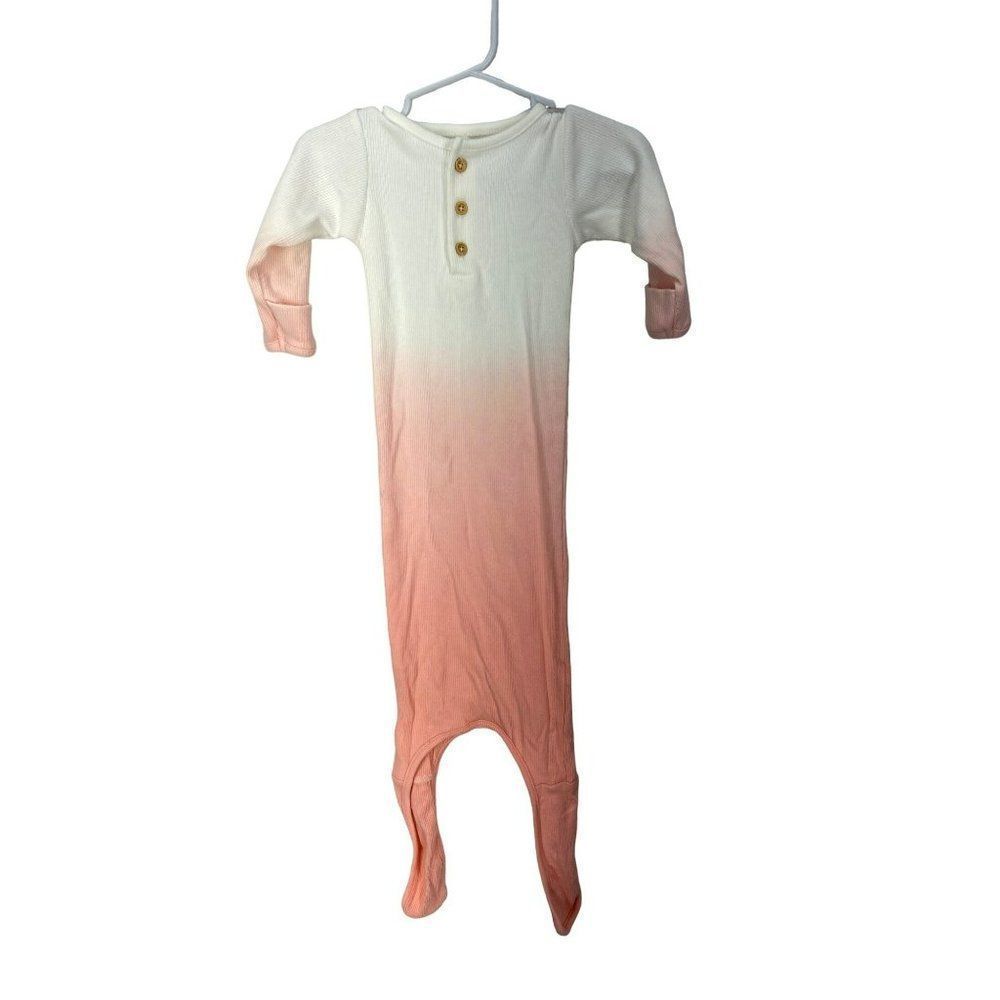 Chelsea & Violet Baby Ombre Ribbed Footed Sleeper Peach Cream 0-6M